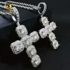 Zuanfa smycken 100% passestare Hip Hop 925 Sterling Silver Classics Cross Design Cluster VVS Moissanite Pendant