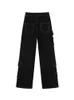 Damesjeans Baggy Cargobroeken voor dames Vintage hoge taille Streetwear Denim Zwart Gothic Kleding Zakken Rechte broek met wijde pijpen 231031