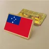 Party Samoa Flag Pin 2.5*1,5 cm Zink Gestoten PVC Kleur gecoate gouden rechthoekige medaillonbadge zonder toegevoegde hars