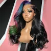 Brazilian Blue Pink Highlight Body Wave lace front Wig Human Hair Pre-Cut HD Lace 13x4 Glueless Lace Frontal Wig