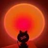 Nattlampor LED Sunset Lamp Projector Night Light USB Atmosfär Ljus bakgrund Vägg sovrum dekoration rum dekor nattljus luces5v p230331