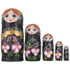 Dockor Matryoshka Wood Toys Wood Festival Gift Flower Dolls Handgjorda ryska häckar Stacking 231031