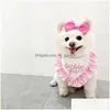 Vêtements de chien Vêtements de chien Ins Anniversaire Saliva Serviette Épingle à cheveux Costume Partie Triangle Écharpe Chat Dentelle Bavoir Pographique Props Présent Drop Livraison DHPBO