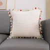 Pillow Pure Color Nordic Minimalist Pillowcase Velvet Cover Christmas 45x45/30x50 Hair Ball Decoration