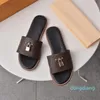 2023 Lock it sandalen vrouwen zomer dame strand slippers lederen platte dia's luxe ontwerper buiten schoenen