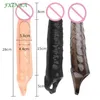 Sex Toy Massager Fxinba 21/25/28cm Large Penis Sleeve Reusable Comdom Delay Male Dildo Enlargers for Men