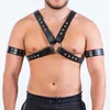 Erótico gay rave couro do plutônio cinto de arnês masculino bdsm fivela ajustável corpo peito adulto jogos bondage roupas sutiãs sets239b