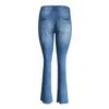 Salopette en jean pour femmes Y2k Street, pantalon en Denim taille moyenne avec poches, Style troué classique, pantalon évasé japonais