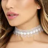 Pendentif Colliers Filles D'été Sexy Creux Noir Blanc Dentelle Collier Femme Partie Cou Décor Ras Du Cou Bijoux De Mode Collier