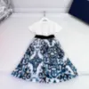 23ss girls dress designer skirt children short-sleeved Korean childrens half-sleeved summer new style children's woven Kids clothes