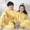 Pyjamas barn sömnkläder vinter pyjamas set för barn tjocka flickor kläder set pojkar termiska underkläder matchande kostymer för familjen 231031
