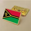 Party Vanuatu Flag Pin 2,5*1,5 cm zink gjuten PVC färgbelagd guld rektangulär medaljongemblem utan tillsatt harts