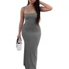 Casual Dresses Women 2023 Spring Summer Sling Thread Peach Hip Multi-Color Low-Cut Sexy Long Dress