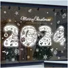 Party Decoration Party Decoration 2024 Merry Christmas Window Stickers Santa Claus Snowflake Elk Xmas Tree Sticker Decorations For Hom Dhuvp