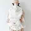 Blankets Korean Embroidered Bear Baby Blanket Coral Fleece Soft Born Infant Swaddle Wrap Bedding Stroller Cover Warm Cloaks