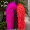 Châle en plumes d'autruche naturelles Boa personnalisées, pour vêtements de fête et de mariage, accessoire de couture, 0.5 mètres de Long