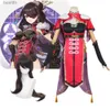 Anime Kostuums Anime Genshin Impact Beidou Cosplay Komen Vrouwen Zwart Rood Jurk Vrouwen Halloween ClothesL231101