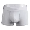 Underpants 2023 Summer Men Underwear Silver Flat Corner Shorts High Quality Pure Cotton Antibacterial Lining Comfortable And Breathable