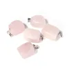 Colgantes de adornos de piedra Natural surtidos, cuadrado Irregular, cristal, cuarzo rosa, amatista, ágata, fabricación de joyas, producto en oferta