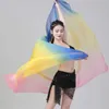 Belly Dance Scarf Chiffon Veil Silk Gradual Scarves Light Bellydancing Shawls Hand kastad scen Oriental Performance 220cm 250 cm