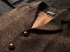 Kamizelki męskie kamizelki kamizelki steampunk kurtka brązowa dla mężczyzn formalne parowe wełna wełna tweed garnitur męskie odzież 230331