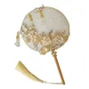 Bruiloft Bloemen HIMSTORY Retro Chinese Zijde Fan Borduren Dans Fans Bruidsboeket Gunsten En Geschenken Styl