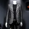 Mens Suits Blazers Brand Men Blazer Personality Wild Suit Jacket High Quality Fashion Plaid Print Slim Fit Warm Coat Male 5XL 6XL 231031