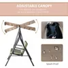 Camp Furniture 3-Seat Outdoor Patio Swing Chair With Removable Cushion Steel Frame Stand And Adjustable Tilt Canopy For Garden Backyard