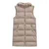 Gilets d'hiver à capuche en coton pour femmes, manteau décontracté avec fermeture éclair et caoutchouc, vêtements d'extérieur chauds et épais, 2023