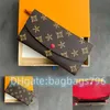 Женский мужчина M60697 Emilie Long Wallet Bag 4 Слоты кредитной карты монеты кошельки мужские сумки для кошелька кошелька кожа роскошные дизайнерские кошельки с держателем карты ключе