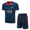 2023 2024 PSGEs hommes et enfants Survêtement à manches courtes 23 24 PARIS Football Sportswear Survêtement de football Jersey Uniforme Chandal Kit Sweat-shirt adulte