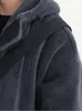 Pelliccia da uomo in pelliccia sintetica Mauroicardi invernale spessa calda oversize grigio scuro sherpa giacca da uomo con cappuccio zip up soffice sciolto casual pelliccia di agnello finta 231031