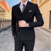 Abiti da uomo 2023 Autunno E Inverno Abito doppiopetto Slim Casual in due pezzi Giacche da sposa Pantaloni Blazer Cappotti intelligenti 3XL