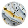 Wall Clocks Colorful Marble Turquoise Pattern Clock For Kids Rooms Silent Home Decor Living Room Kitchen Digital