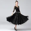 Stage Wear 2023 Ballroom Dancing Dress Black Modern Dance Competitum Kostuum Women Waltz Tango -jurken