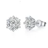 Rainbowking bestseller S925 sterling zilver 1 karaat diamanten sneeuwvlok push-back studs voor heren