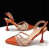 Kleid Schuhe Chan est INS Stil Orange Farbe Elegante High Heels Nigeria Design Afrikanische Damen Schuhe und Tasche Set 231101