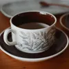 Filiżanki spodki urok vintage kawa kubek kreatywny rączka nordycka ceramiczna herbata podróż Tazas de Ceramica Dekoracja ścienna