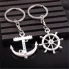 Keychains 3D Rudder Anchor Metal Keychain Creative Love Letter Car Keyring Bag Pendant Accessories Lover's Souvenir Presents