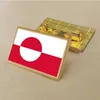 Party Groenland Flag Pin 2.5*1,5 cm zinklegering gegoten PVC kleur gecoate goud rechthoekige medaillon badge zonder toegevoegde hars