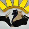 Designer de meias masculinas e femininas marca luxo esportes inverno alfabeto impresso meias de algodão puro com caixas