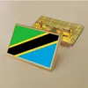 Party Tanzanian Flag Pin 2.5*1,5 cm zink Gestuur PVC kleur gecoate goud rechthoekige medaillon badge zonder toegevoegde hars