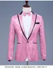 Mens Suits Blazers Pink Sequin One Button Dress Brand Nightclub Prom Men Suit Jacket Wedding Stage Singer Coster Bowtie Inkludera 231031