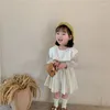Kläder sätter flickors veckade kjol våren koreanska barns baby spets krage skjorta spänningsklänning klänning kostym