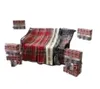 Cobertor de designer vermelho preto vintage xadrez listrado cobertor para cochilo de escritório cobertor de flanela quente engrossado de inverno 150 * 200 cm com caixa de presente