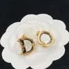 Luxe Designer Oorbellen, Hoge kwaliteit Goud Vintage Hof gegraveerde bloemen Alfabet Stud oorbellen, klassieke Dames sieraden, bruiloft, jubilea, geschenken, groothandel