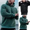 Hoodies masculinos moletom de pelúcia mangas compridas grossas e elegantes jaqueta com capuz pulôver quente para inverno outono