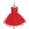 Sukienki dla dziewczynek sukienka księżniczka eleganckie dzieci na kostium kokardowy haft haftowy impreza sukien ślubna ubrania niemowląt