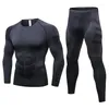 Set da corsa 2023 Set da 2 pezzi Fitness Compressione Abbigliamento da palestra Uomo Qucik Dry Sport Tuta da allenamento Elastico Abbigliamento sportivo da uomo