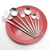 Dijkartikelen Sets Hikuui Roestvrij staal Floodset Silver Metal Matte mes Vork lepel Keergaskit Western Kitchen Accessoires